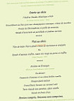 Le Martinet menu