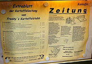 Freddy's Kartoffelstubb menu