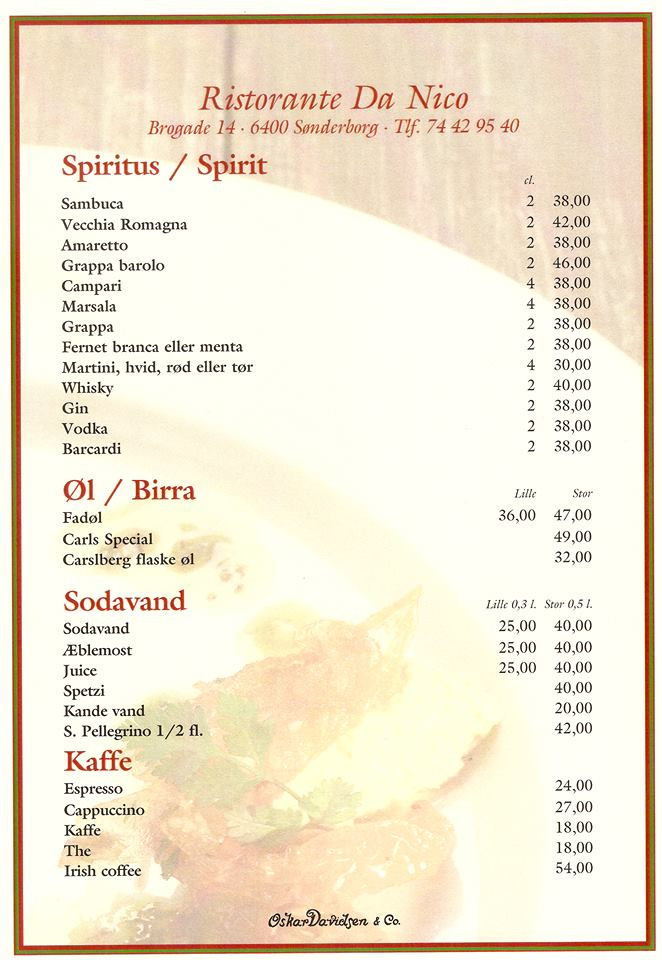 Da Nico Menu