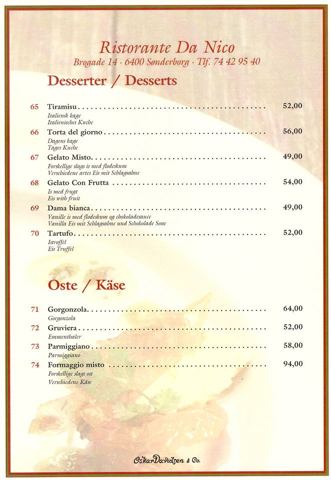Da Nico Menu