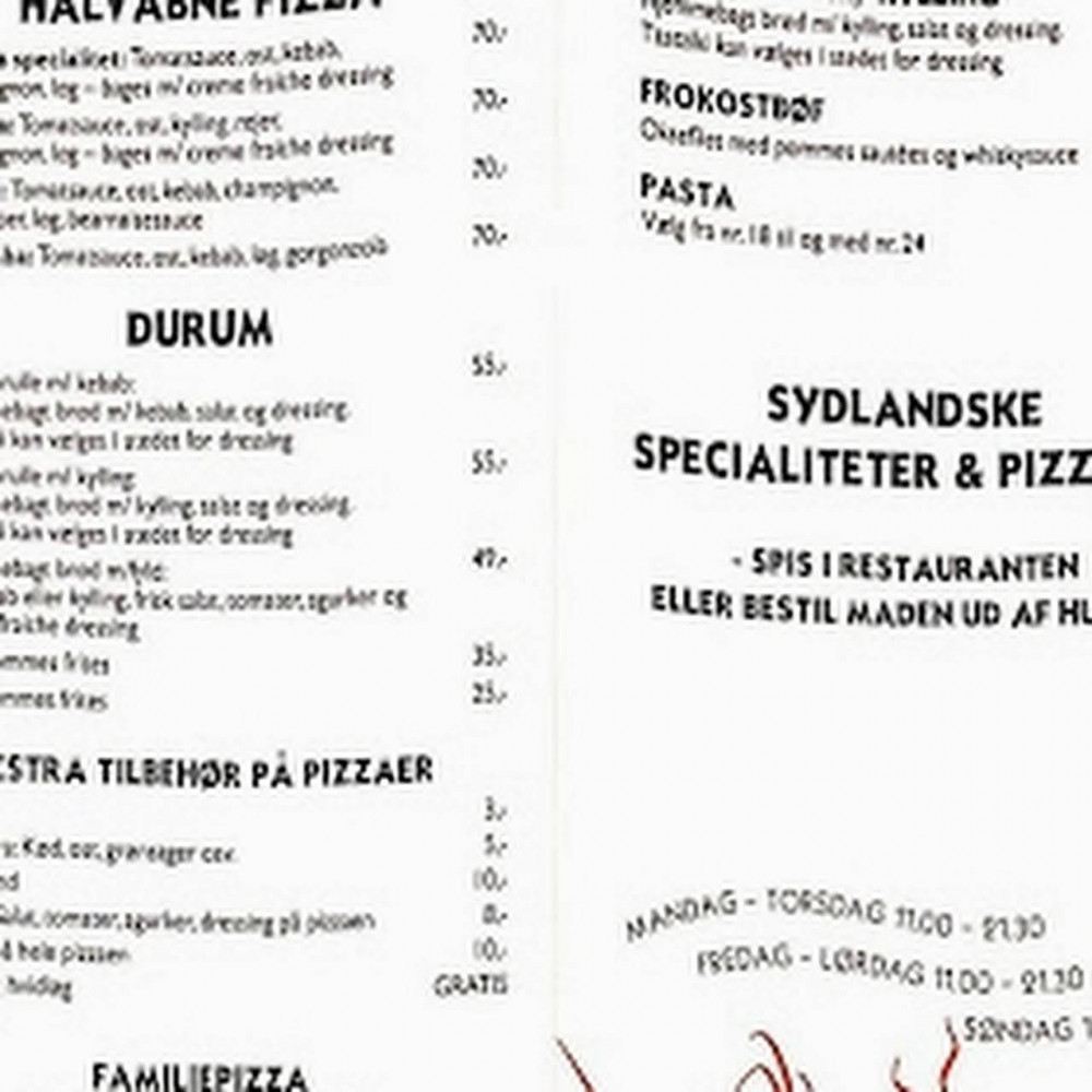 La Boheme Menu