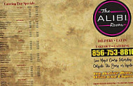 The Alibi Room menu