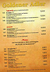 Zum Goldenen Adler menu