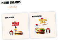 Burger King menu