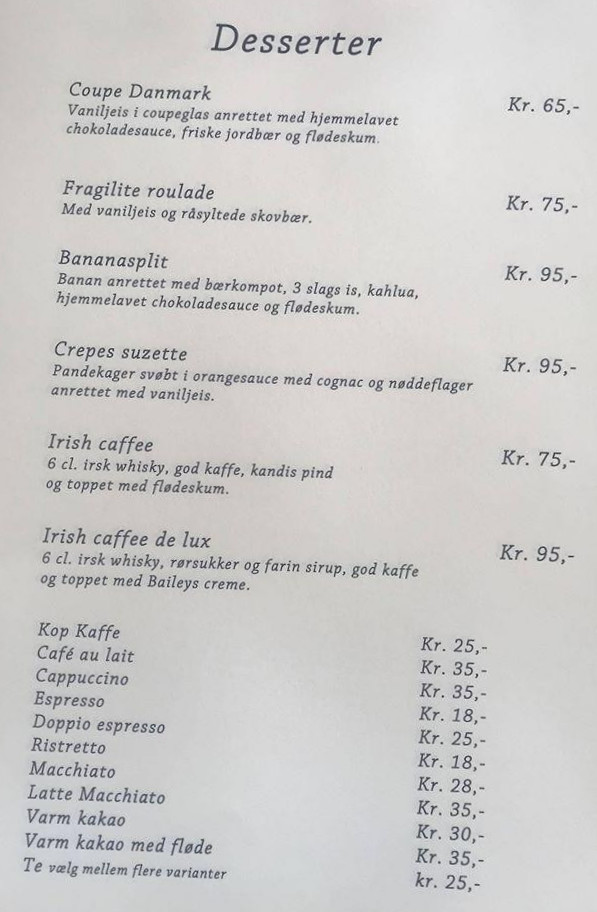 Kerteminde Sejlklub Menu