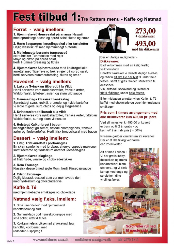 Moellehuset Menu