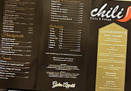 Chili Pizza Kebab menu