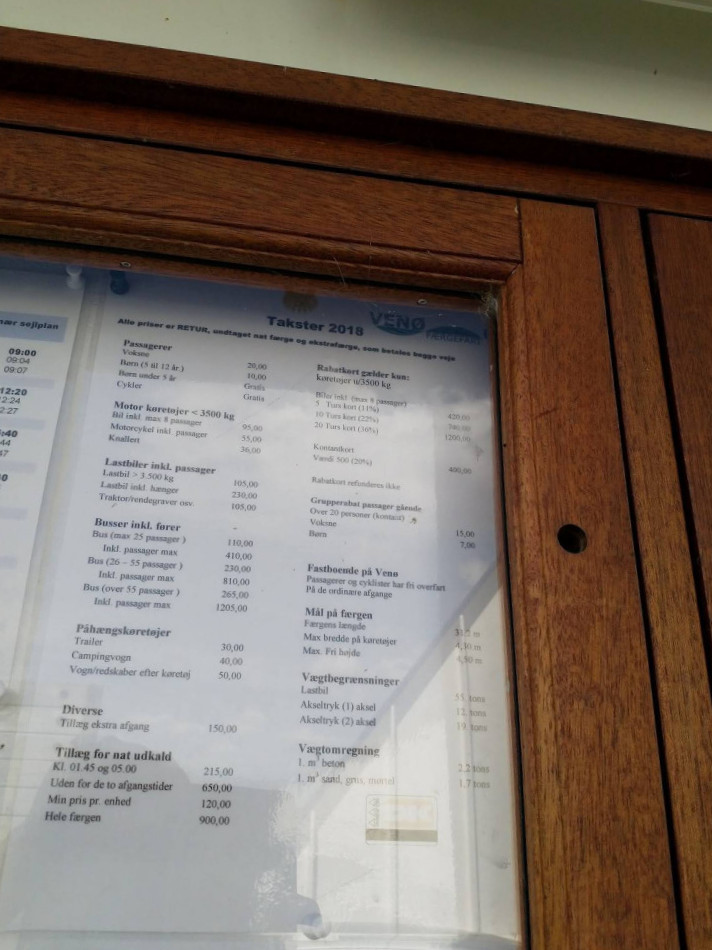 Venø Kro Menu