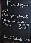 Du Cep à L’assiette menu