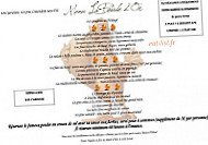 La Poule D'or menu