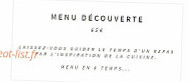 Restaurant du Pont menu