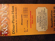 Konya Döner menu