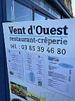 Vent d'Ouest menu