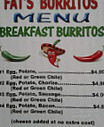 Fat's Burritos menu