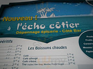 L'echo Cotier menu