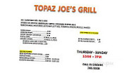 Topaz Joes Grill menu