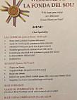 La Fonda Del Sol menu