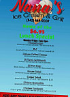 Nana's Ice Cream And Grill menu