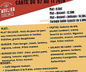 L'atelier Original menu