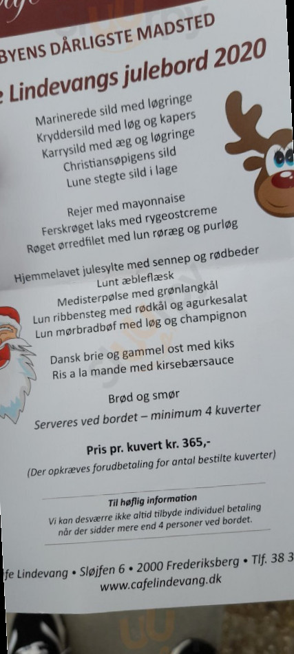 Café Lindevang Menu