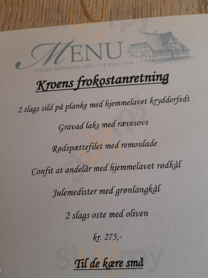 Vester Skerninge Kro Menu