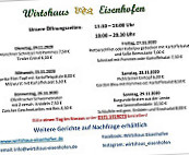 Wirtshaus Eisenhofen menu