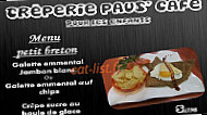 Paus' Cafe menu