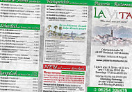 Pizzeria La Vita menu