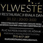 Biała Dama Kórnik menu