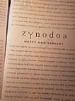 Zynodoa menu