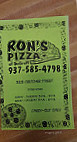 Ron's Pizza menu