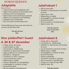Nordstjernen Menu
