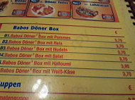 Babos Donerpoint menu