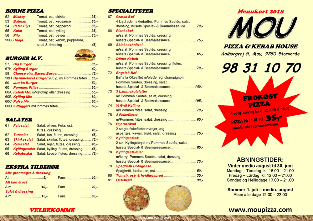 Mou Bodega Menu