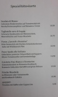 Da Giovanni menu