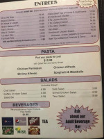 Sideliners Sports menu