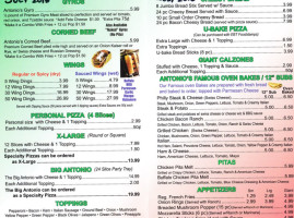 Antonios Liquor menu