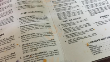 Cafe Azteca menu