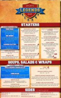 Legends Sports menu