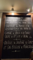 L'Etable des complices menu