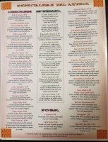 El Azteca Mexican menu