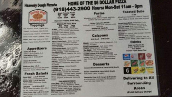 Heavenly Dough Pizzeria menu