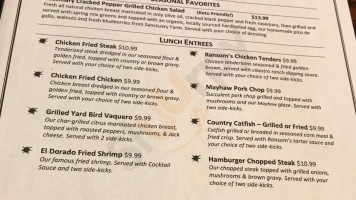 Ransom's Steakhouse Saloon menu