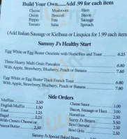 Sammy Bostons Best Breakfast menu