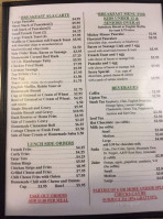 Wisecracks Cafe menu