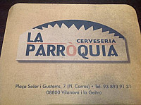 Cerveseria La Parroquia menu