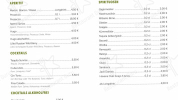 Musikcafé B14 menu