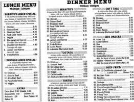 Mexican Express menu