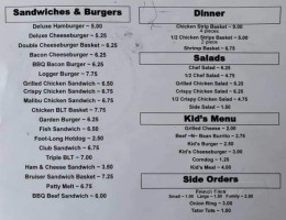 Sandy’s Place Drive-in menu