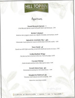 Hill Top Inn menu